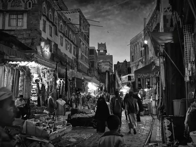 Vendors peddling their handyman services at the Frankenstein Marketplace.