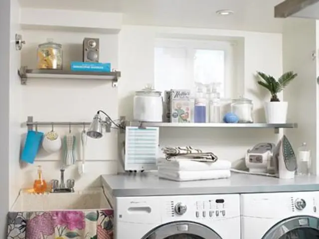 Rapid laundry days with Rylan's streamlined washing machine arrangement feature a clever trick...