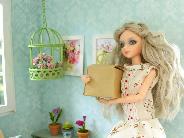 This image is clicked in a room where there is a doll on the right side. It is wearing white colour...