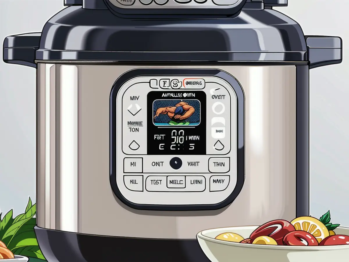 Digital-Display Equipped Instant Pot Cooker Digital Cooker Showcasing LCD Screen: Instant Pot Highlighted