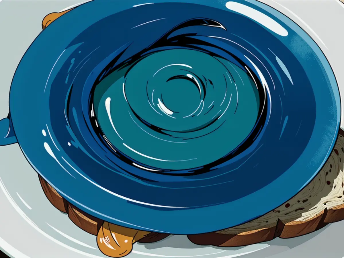 Plastic sandwich cutter in position atop a bread slice, displayed on a clean white serving platter. Plastic sandwich cutter in position atop a bread slice, displayed on a clean white plate.